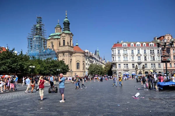 チェコ共和国プラハ旧市街広場の市庁舎の塔 — ストック写真
