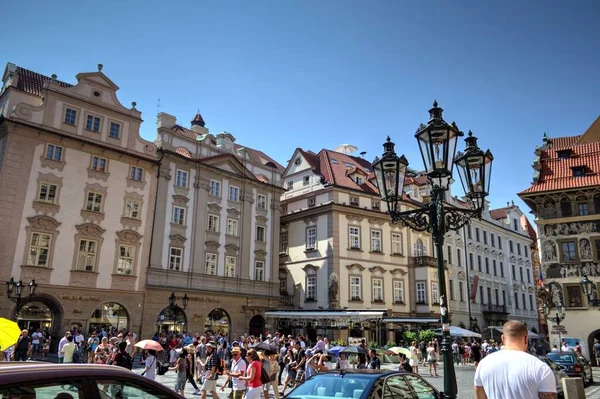 Wieża Ratusza Rynku Starego Miasta Pradze Czechy Europa — Zdjęcie stockowe
