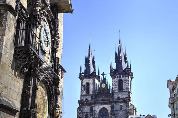 Tower City Hall Old Town Square Prague Czech Republic Europe — Stock Photo, Image