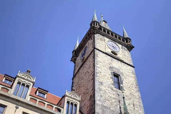 Башня Ратуши Староместской Площади Праге Чехия Европа — стоковое фото