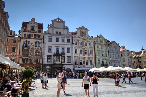 Prag Çek Cumhuriyeti Avrupa Daki Eski Şehir Meydanı Ndaki Belediye — Stok fotoğraf