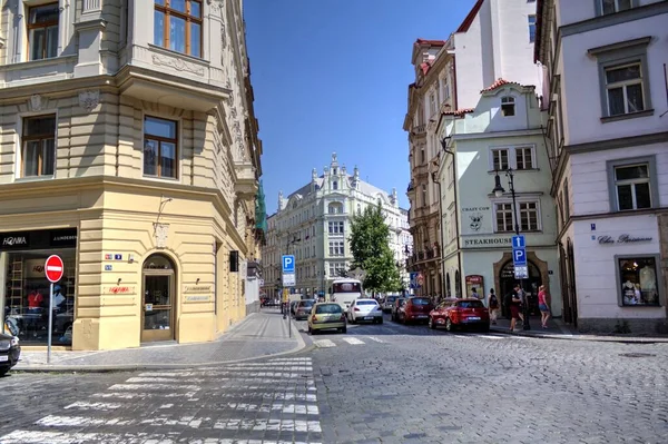Toren Van Het Stadhuis Het Oude Stadsplein Praag Tsjechië Europa — Stockfoto