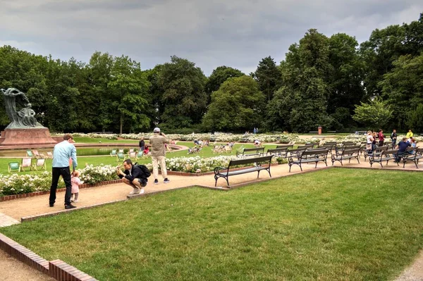 Monumento Frederic Chopin Varsavia Parco Lazienki Polonia — Foto Stock