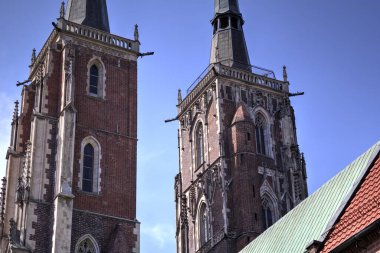 Polonya, Wroclaw, Ostrow Tumski Katedrali 'ndeki eski şehir manzaralı