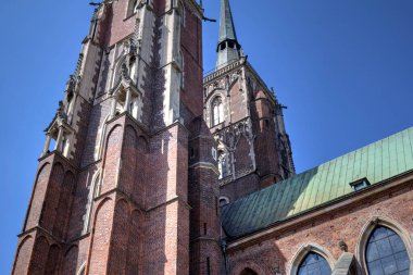 Polonya, Wroclaw, Ostrow Tumski Katedrali 'ndeki eski şehir manzaralı