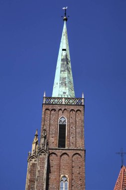 Polonya, Wroclaw, Ostrow Tumski Katedrali 'ndeki eski şehir manzaralı