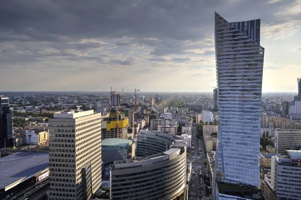 Warszawa Skyscrapers Aerial View Poland — Stock Photo, Image