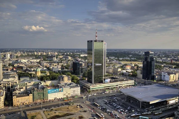 Warszawa Wolkenkratzer Luftaufnahme Polen — Stockfoto