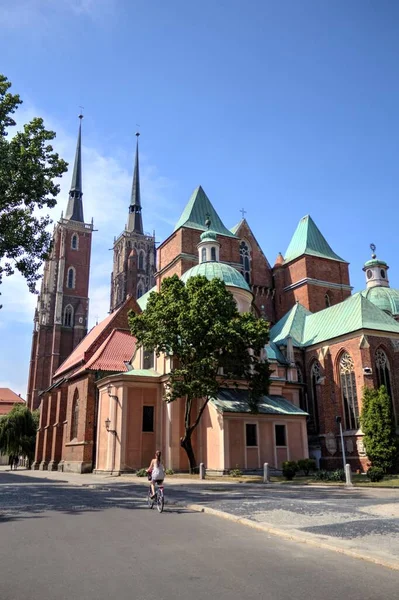 Poland View Old City Wroclaw Ostrow Tumski Cathedral — Stock Photo, Image