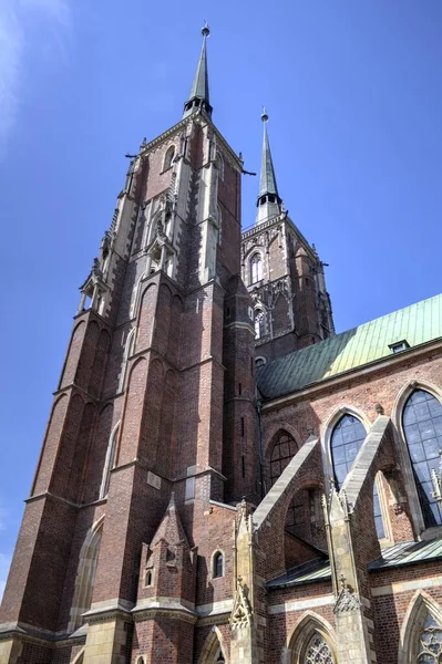 Polonia Vista Ciudad Vieja Wroclaw Catedral Ostrow Tumski — Foto de Stock