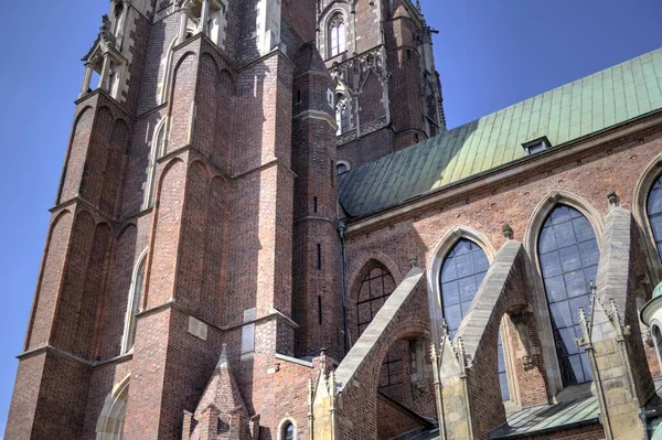 Polonia Vista Ciudad Vieja Wroclaw Catedral Ostrow Tumski — Foto de Stock