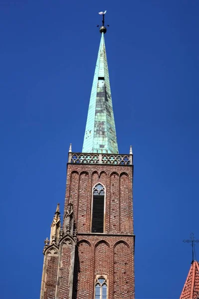 Polonya Wroclaw Ostrow Tumski Katedrali Ndeki Eski Şehir Manzaralı — Stok fotoğraf