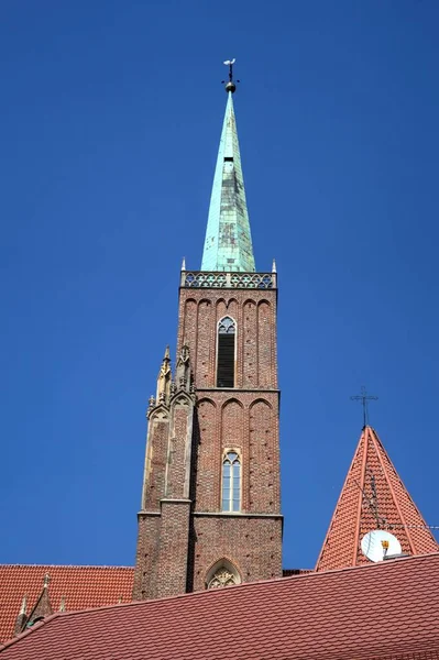 Polen Över Den Gamla Staden Wroclaw Ostrow Tumski Katedral — Stockfoto