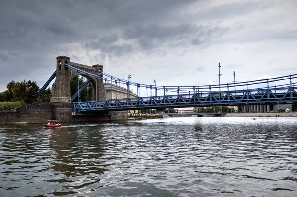 Most Grunwaldzki Wrocławiu Polska — Zdjęcie stockowe