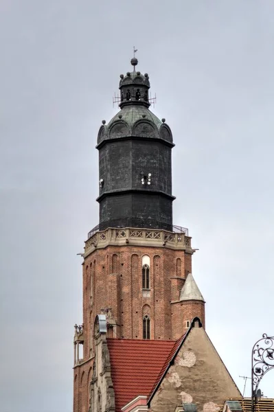 Wroclaw Polonya Belediye Binası Ile Pazar Meydanı Sabah Erken Saatlerde — Stok fotoğraf