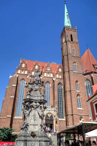 Marktplein Met Stadhuis Wroclaw Polen Vroeg Ochtend Kleurrijke Steden Concept — Stockfoto