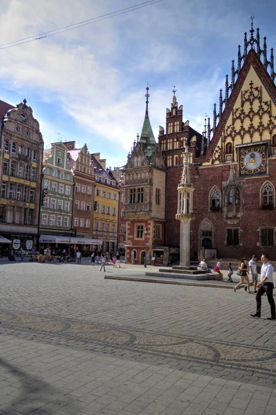 Market Square Town Hall Wroclaw Poland Early Morning Colorful Cities — Stock Photo, Image