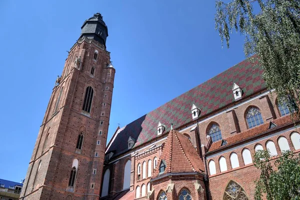 Wroclaw Polonya Belediye Binası Ile Pazar Meydanı Sabah Erken Saatlerde — Stok fotoğraf