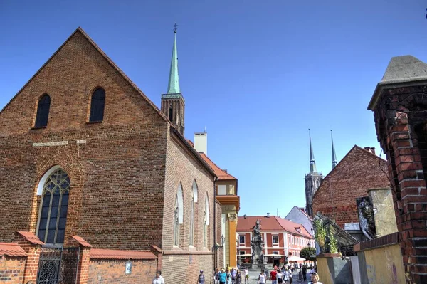 Wroclaw Polônia Maioria Dos Tumski Também Chamada Amantes Catedral Ponte — Fotografia de Stock