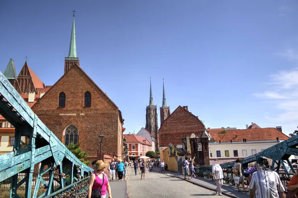 Wroclaw Polen Flesta Tumski Kallas Också Älskare Cathedral Eller Green — Stockfoto