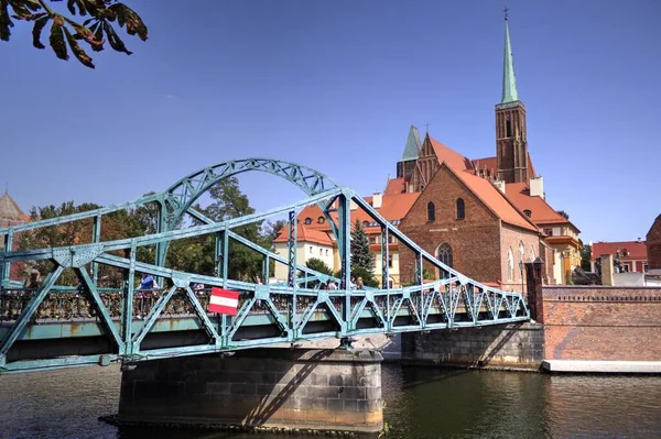Wroclaw Polen Flesta Tumski Kallas Också Älskare Cathedral Eller Green — Stockfoto