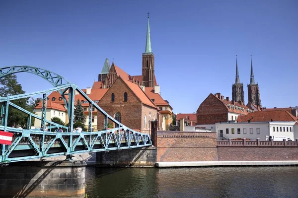 Wroclaw Polônia Maioria Dos Tumski Também Chamada Amantes Catedral Ponte — Fotografia de Stock