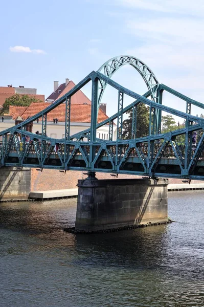 Wroclaw Polonia Mayoría Tumski También Llama Amantes Catedral Puente Verde — Foto de Stock