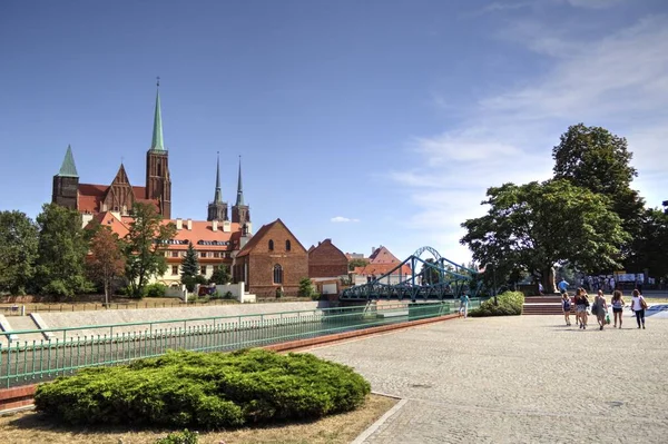 Wroclaw Polonya Nın Çok Tumski Sine Aşıklar Katedral Veya Yeşil — Stok fotoğraf