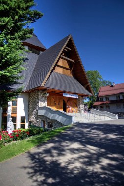 Zakopane 'e hoş geldiniz, eski bina mimarisi.