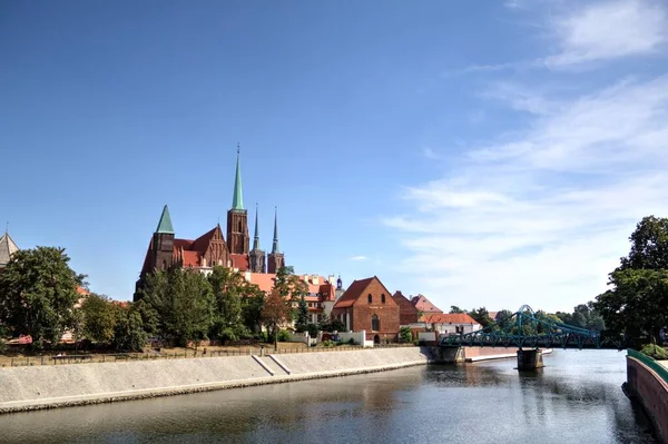 Breslau Polen Die Meisten Tumski Werden Auch Liebhaber Genannt Kathedrale — Stockfoto