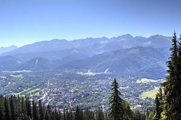 Krajobraz Gór Pobliżu Szlaku Gubałówce Polskie Tatry — Zdjęcie stockowe