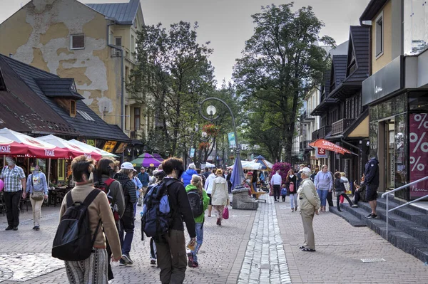 Krupowki Caddesi Zakopane Polonya — Stok fotoğraf