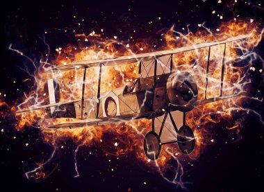 Beyaz arka planda izole edilmiş eski bir savaş uçağı.