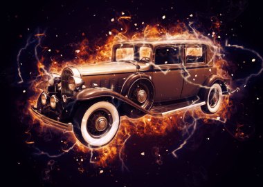 Eski klasik araba antika