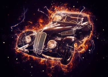 Eski klasik araba antika