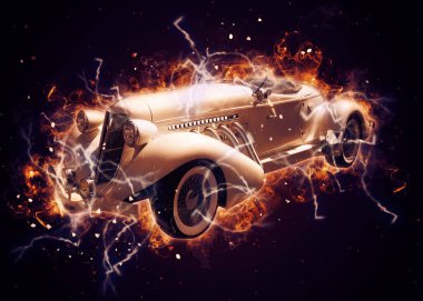 Eski klasik araba antika