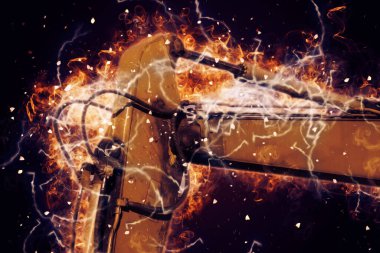 Ekskavatör illüstrasyon izole renk sanat eseri