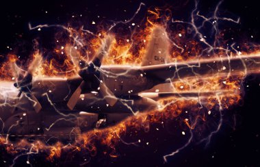 Amerikan savaş uçağı resim sanatı klasiği çiziyor.