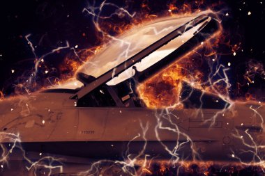 Amerikan savaş uçağı resim sanatı klasiği çiziyor.