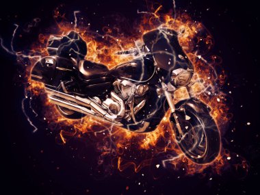 Motosiklet görüntüleme rengi izole edilmiş sanat antika retro