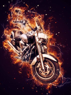 Motosiklet görüntüleme rengi izole edilmiş sanat antika retro