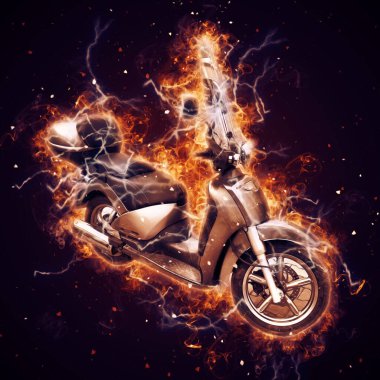 Motosiklet görüntüleme rengi izole edilmiş sanat antika retro