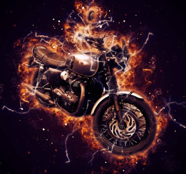 Motosiklet görüntüleme rengi izole edilmiş sanat antika retro