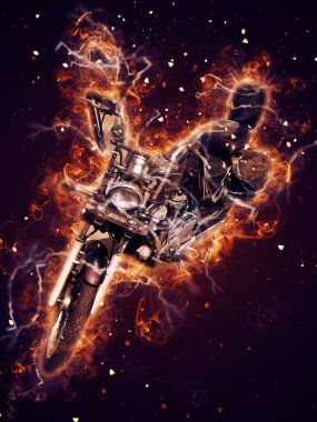 Motosiklet görüntüleme rengi izole edilmiş sanat antika retro