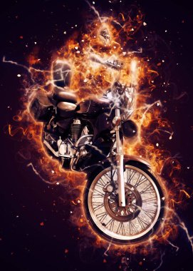 Motosiklet görüntüleme rengi izole edilmiş sanat antika retro