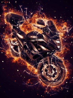 Motosiklet görüntüleme rengi izole edilmiş sanat antika retro