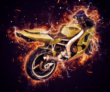 Motosiklet görüntüleme rengi izole edilmiş sanat antika retro