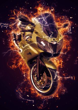 Motosiklet görüntüleme rengi izole edilmiş sanat antika retro