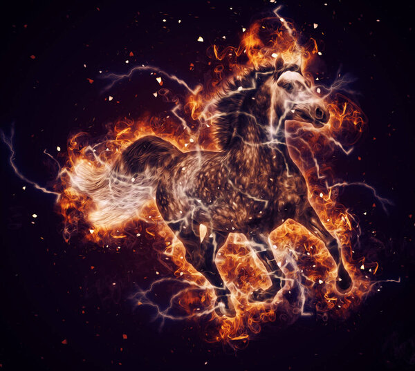 Красочная живопись на коне