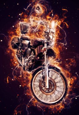 Motosiklet görüntüleme rengi izole edilmiş sanat antika retro